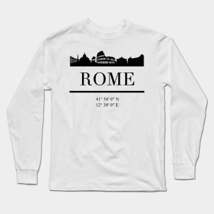 ROME ITALY BLACK SILHOUETTE SKYLINE ART Long Sleeve T-Shirt